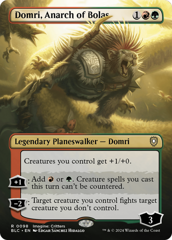 Domri, Anarch of Bolas (Borderless) (BLC-098)  Foil - Bloomburrow Commander