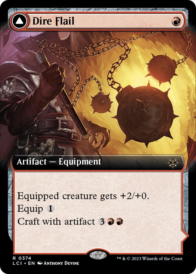 Dire Flail (Extended Art) (LCI-374)  Foil - The Lost Caverns of Ixalan: (Extended Art)