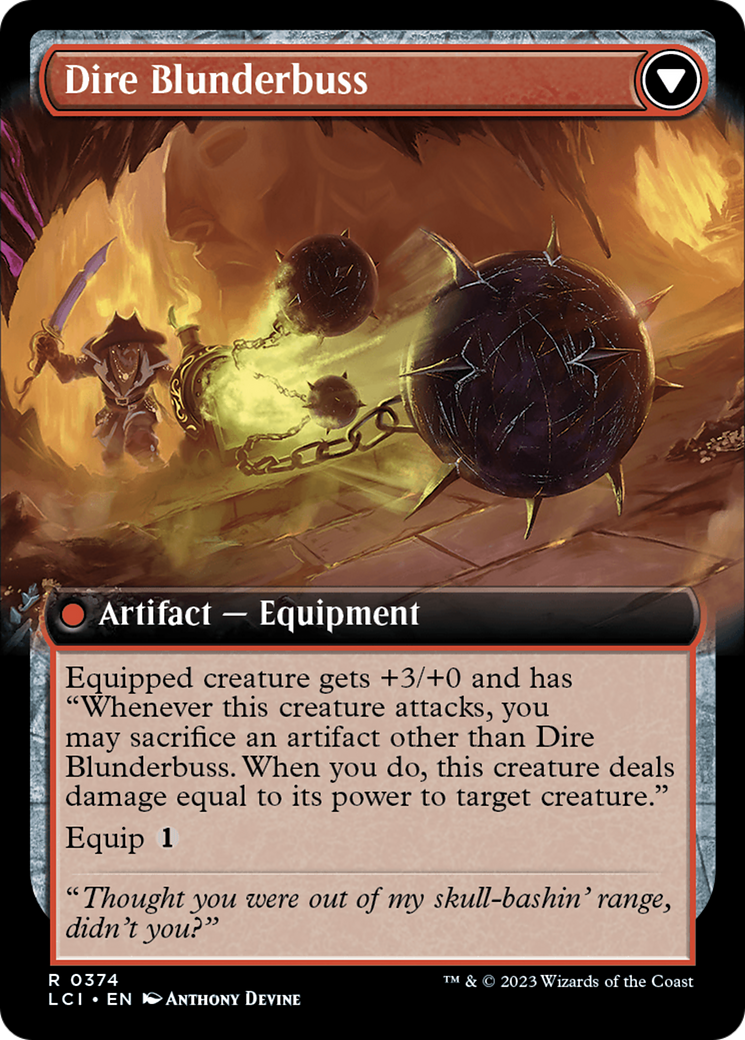 Dire Flail (Extended Art) (LCI-374)  Foil - The Lost Caverns of Ixalan: (Extended Art)