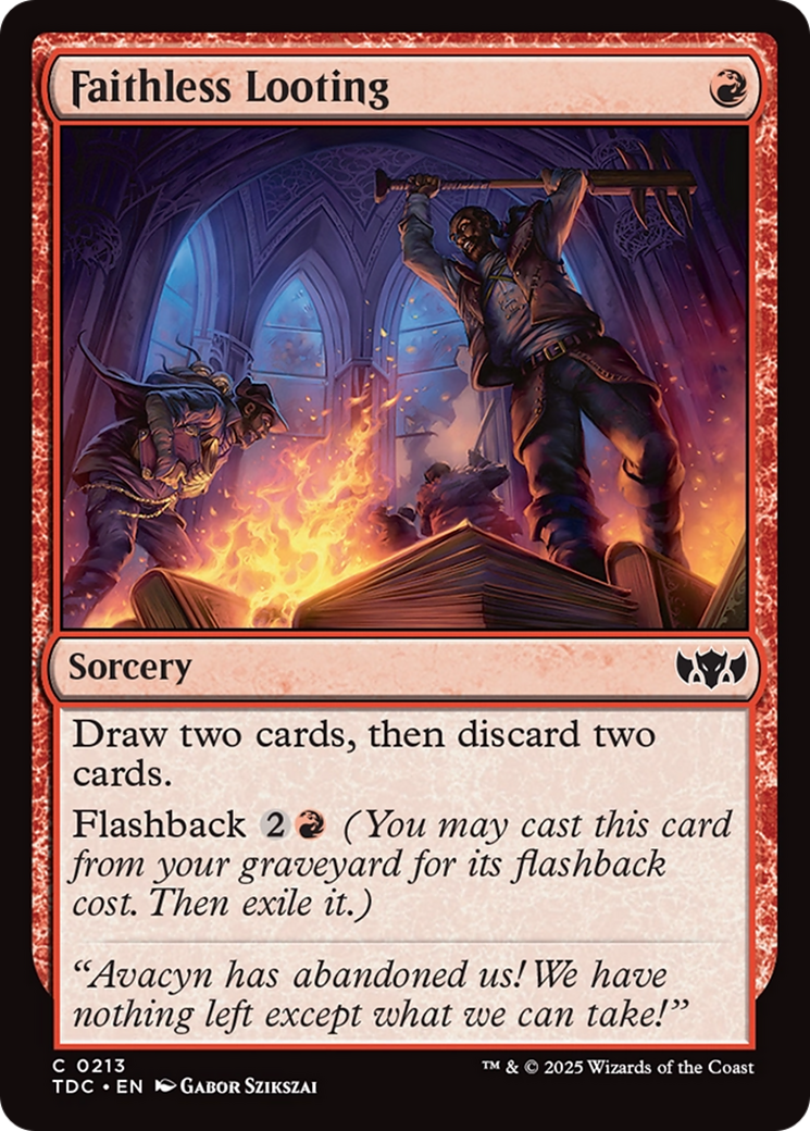 Faithless Looting (TDC-213) - Commander: Tarkir: Dragonstorm