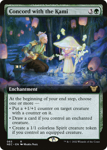 Concord with the Kami (Extended Art) (NEC-065)  - Neon Dynasty Commander: (Extended Art)