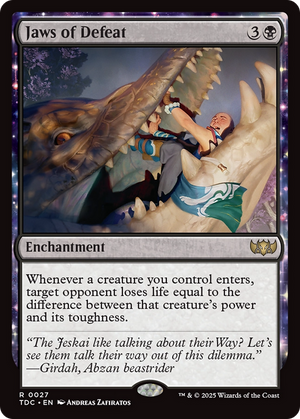 Jaws of Defeat (TDC-027) - Commander: Tarkir: Dragonstorm: (enchantment)