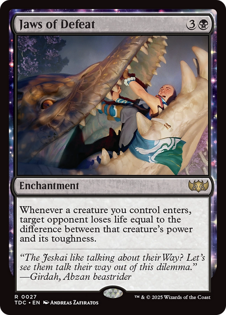 Jaws of Defeat (TDC-027) - Commander: Tarkir: Dragonstorm: (enchantment)