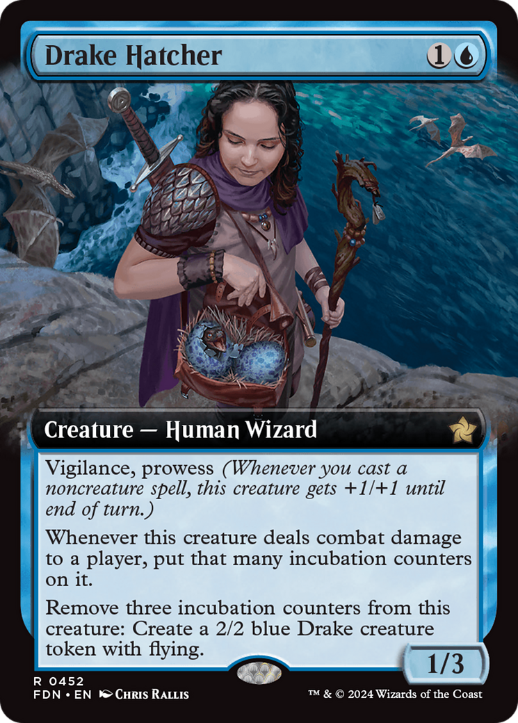 Drake Hatcher (Extended Art) (FDN-452)  Foil - Foundations: (Extended Art)