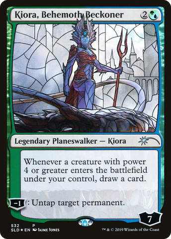 Kiora, Behemoth Beckoner (Stained Glass) (SLD-532)  Foil - Secret Lair Drop