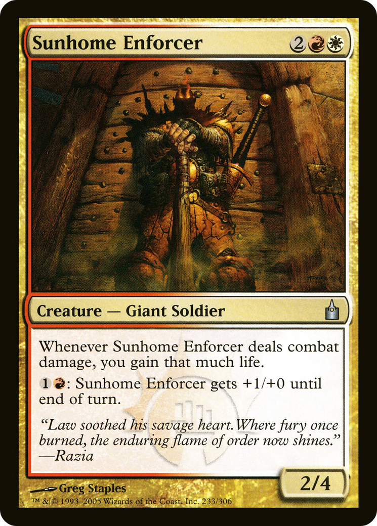 Sunhome Enforcer (RAV-233)  Foil - Ravnica: City of Guilds