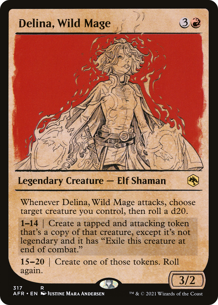 Delina, Wild Mage (Showcase) (AFR-317)  Foil - Adventures in the Forgotten Realms: (Showcase)