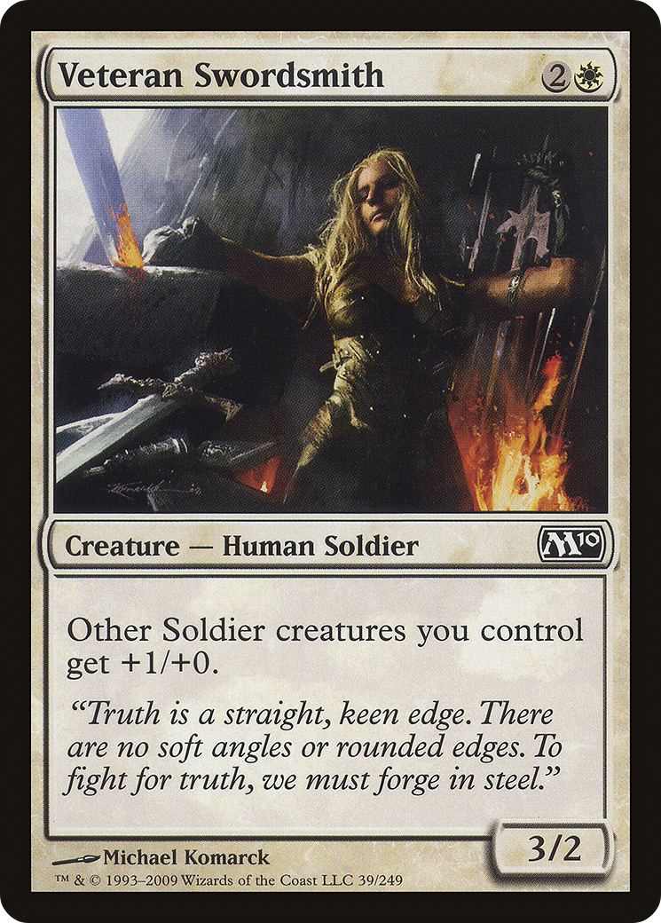 Veteran Swordsmith (M10-039)  Foil - Magic 2010