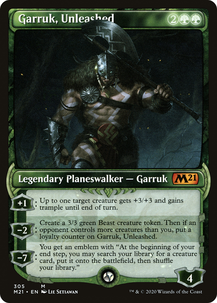 Garruk, Unleashed (Showcase) (M21-305)  Foil - Core Set 2021: (Showcase)