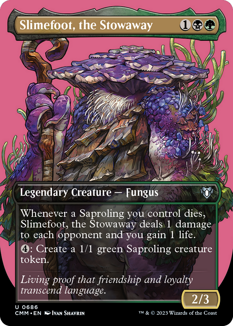 Slimefoot, the Stowaway (Borderless) (CMM-686)  Foil - Commander Masters