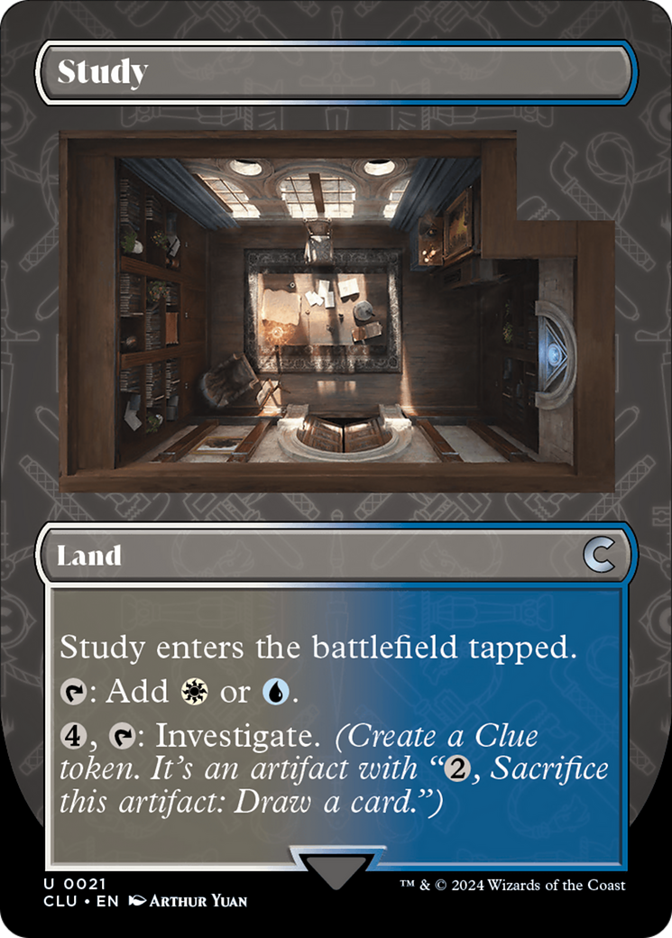 Study (Borderless) (CLU-021)  - Ravnica: Clue Edition