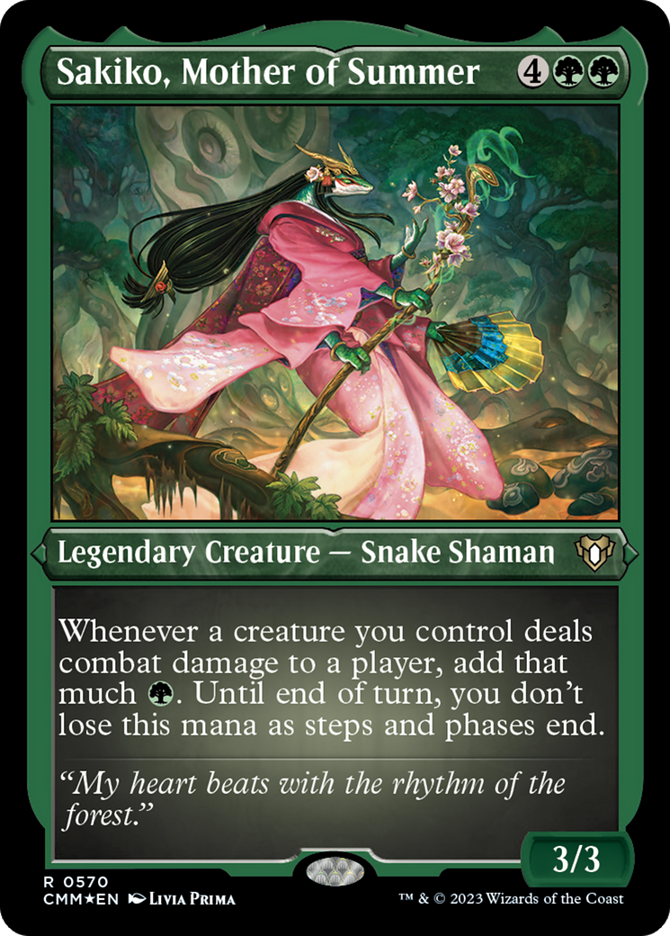 Sakiko, Mother of Summer (CMM-570)  Etched Foil - Commander Masters