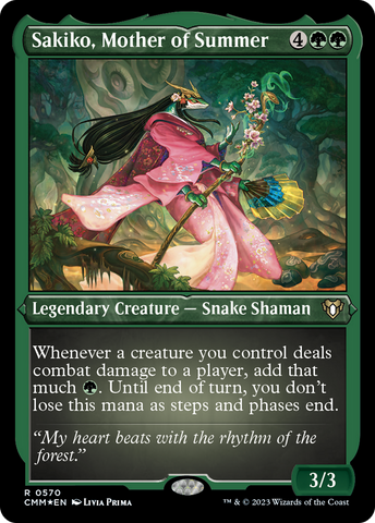 Sakiko, Mother of Summer (CMM-570) - Commander Masters Etched Foil