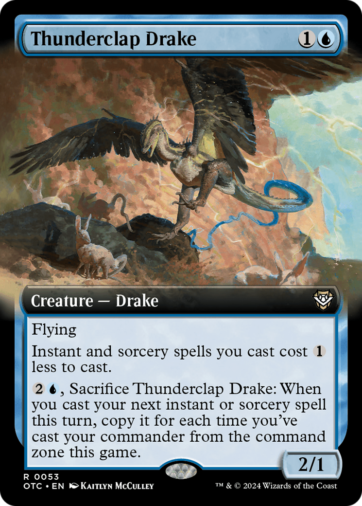 Thunderclap Drake (Extended Art) (OTC-053)  - Outlaws of Thunder Junction Commander: (Extended Art)