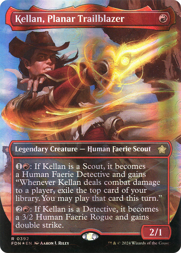 Kellan, Planar Trailblazer (Borderless) (Mana Foil) (FDN-392)  Foil - Foundations