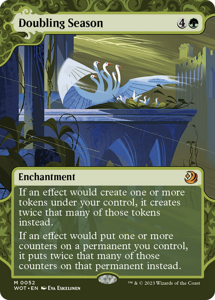 Doubling Season (WOT-052)  Foil - Wilds of Eldraine: Enchanting Tales: (Showcase) (Borderless)