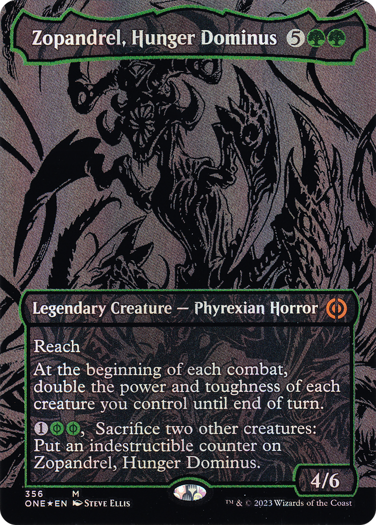 Zopandrel, Hunger Dominus (Oil Slick Raised Foil) (ONE-356)  Foil - Phyrexia: All Will Be One (Borderless)