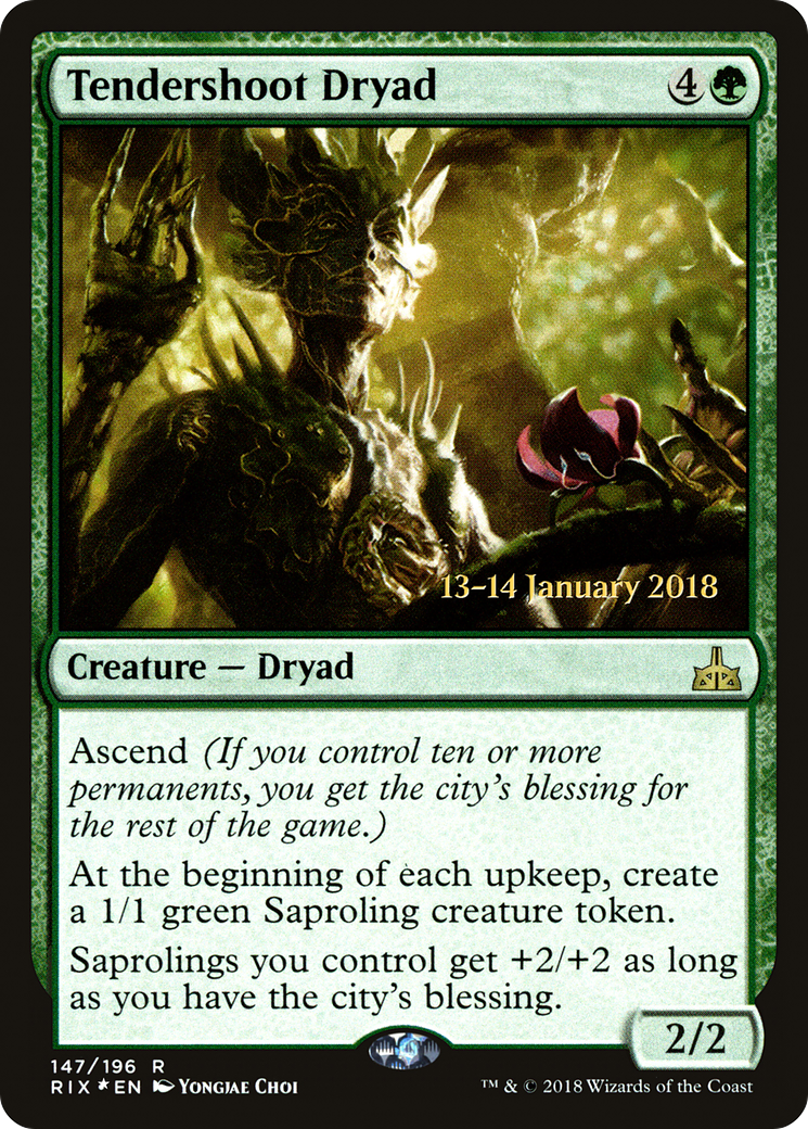 Tendershoot Dryad (PRE-147) - Rivals of Ixalan Promos Foil