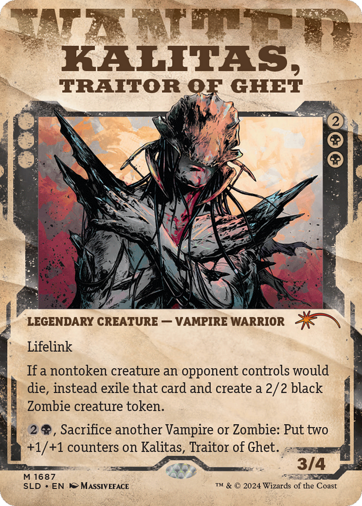 Kalitas, Traitor of Ghet (SLD-1687)  - Secret Lair Drop: (Showcase) (Borderless)