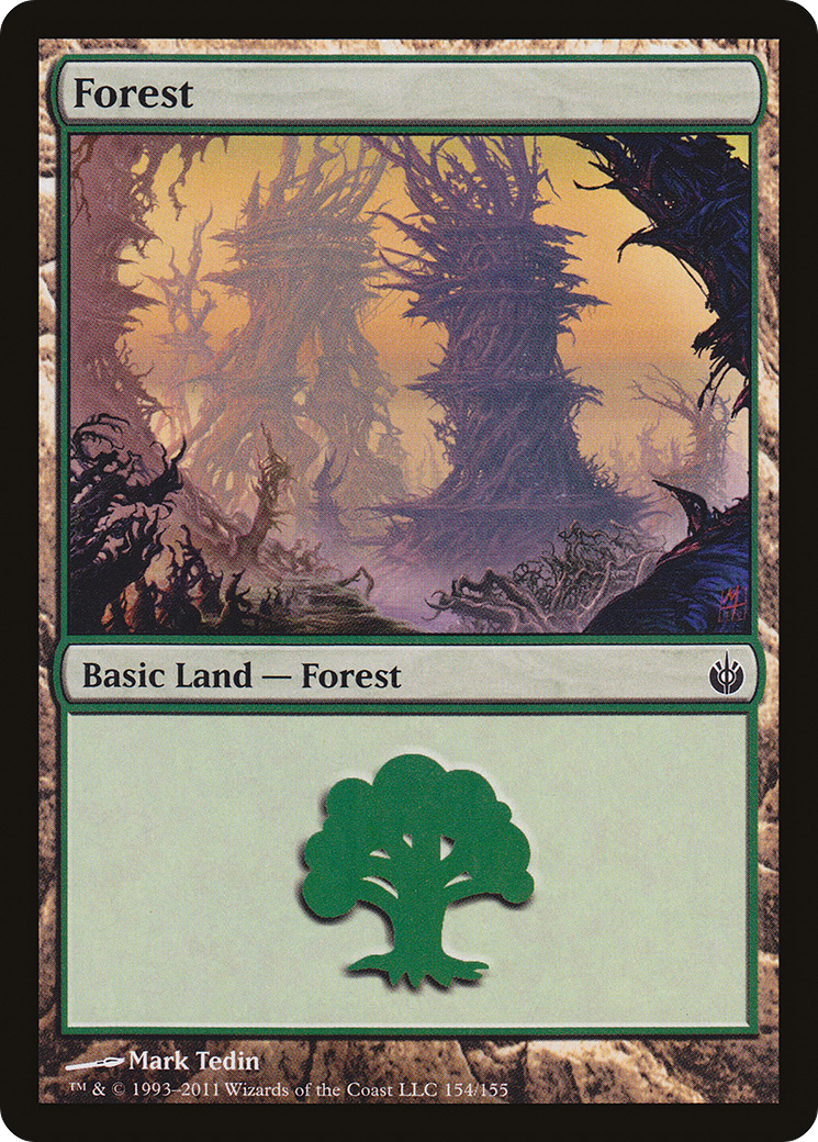 Forest (154) (MBS-154)  Foil - Mirrodin Besieged