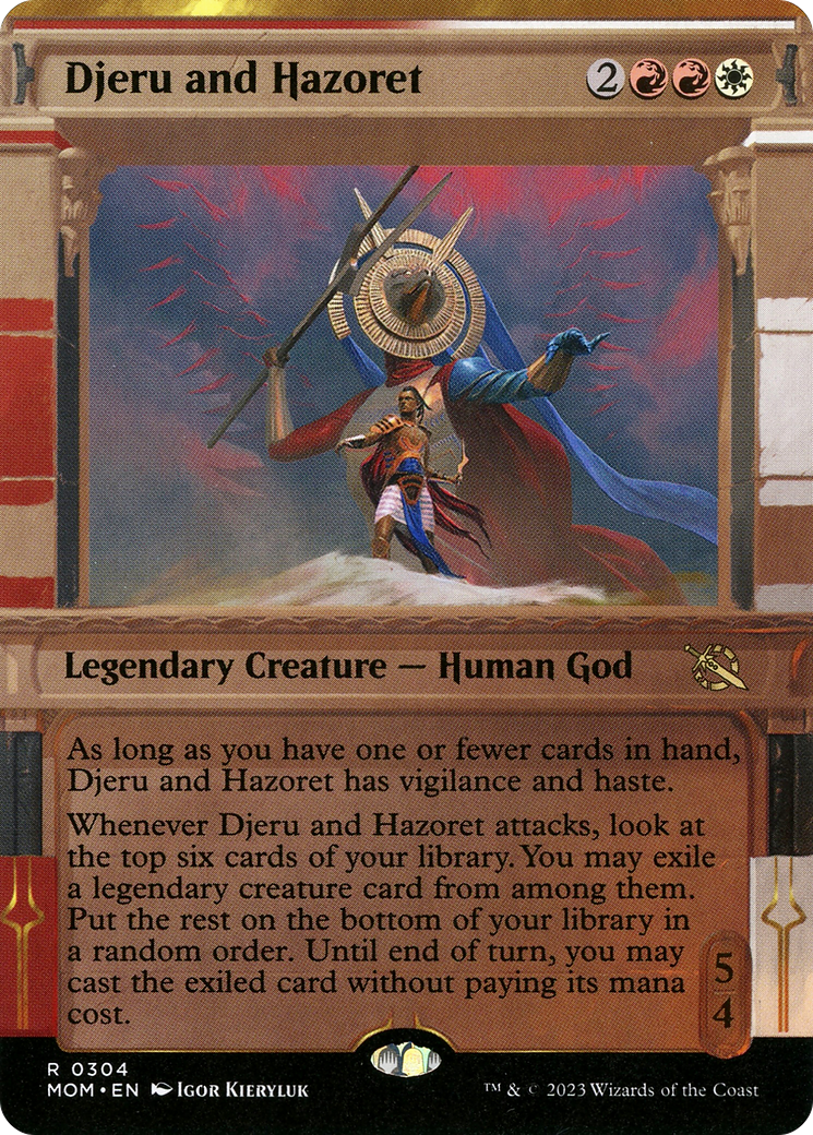 Djeru and Hazoret (Showcase) (MOM-304)  - March of the Machine: (Showcase) (Borderless)