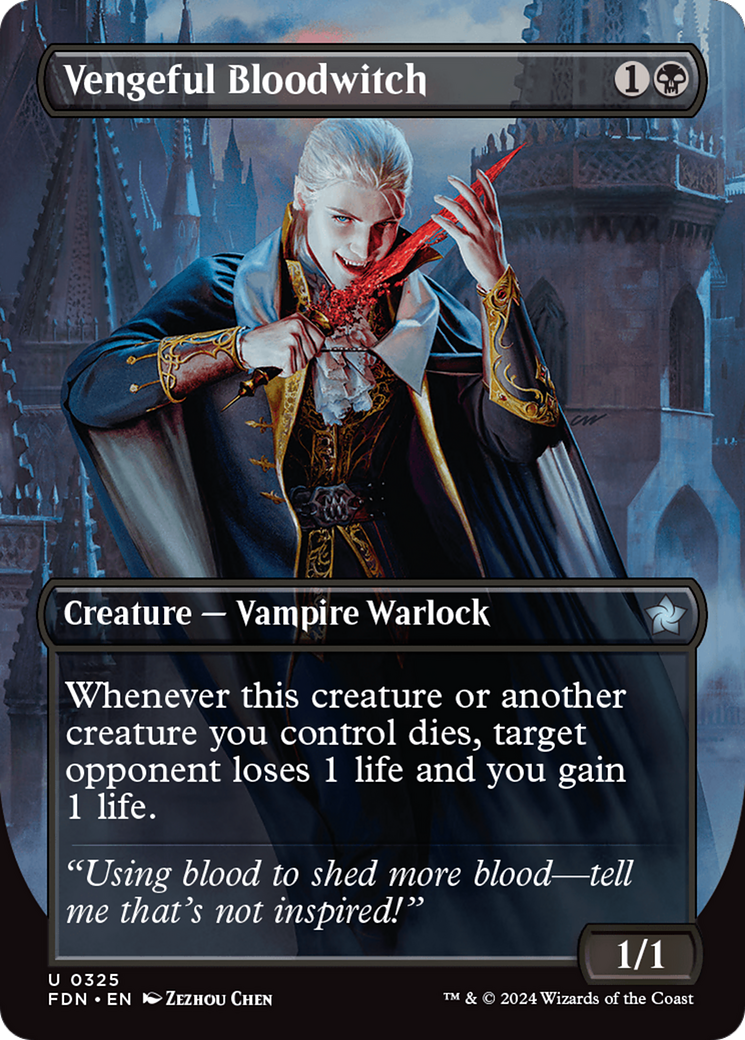 Vengeful Bloodwitch (Borderless) (FDN-325)  Foil - Foundations