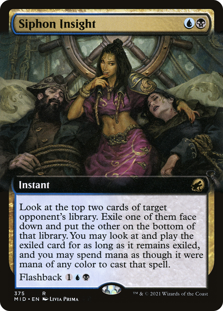 Siphon Insight (Extended Art) (MID-375)  - Innistrad: Midnight Hunt: (Extended Art)