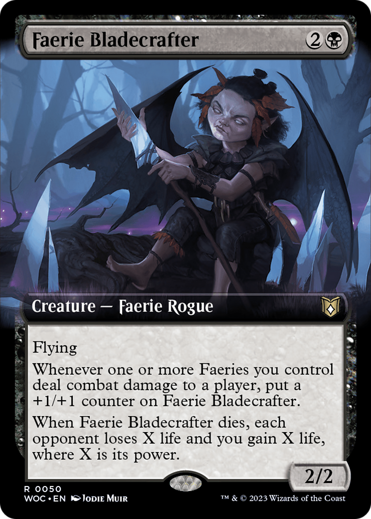 Faerie Bladecrafter (Extended Art) (WOC-050)  - Wilds of Eldraine Commander: (Extended Art)