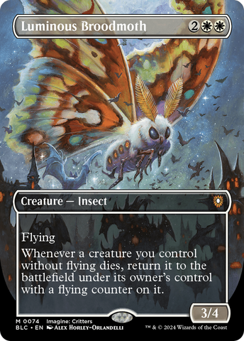 Luminous Broodmoth (Borderless) (BLC-074)  Foil - Bloomburrow Commander