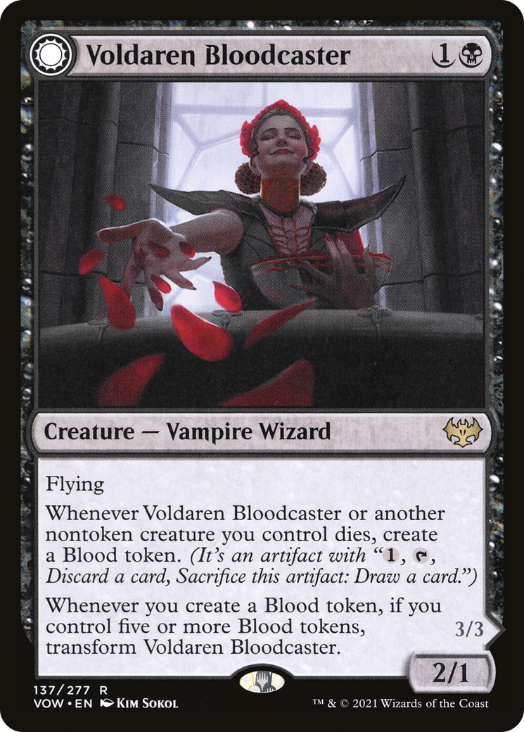Voldaren Bloodcaster (VOW-137)  Foil - Innistrad: Crimson Vow: (Double Faced Transform)