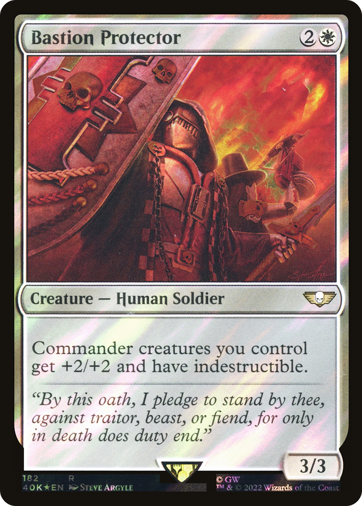 Bastion Protector (Surge Foil) (40K-182)  Foil - Warhammer 40,000 Commander