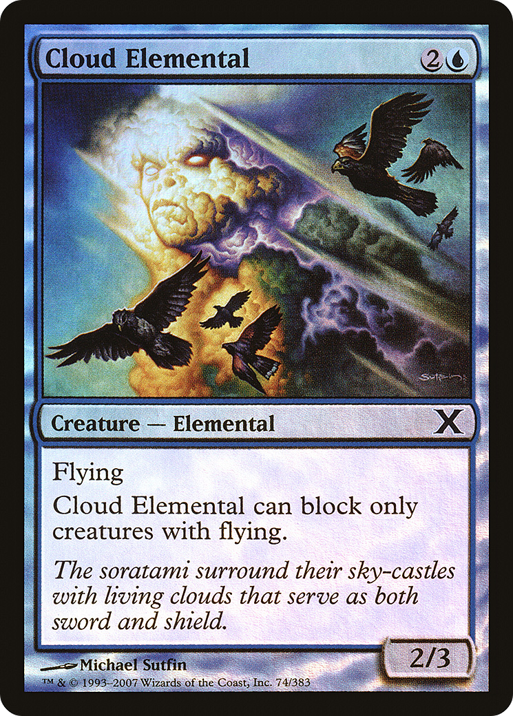 Cloud Elemental (10E-74★)  Foil - Tenth Edition