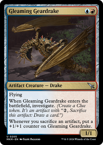 Gleaming Geardrake (MKM-205)  Foil - Murders at Karlov Manor