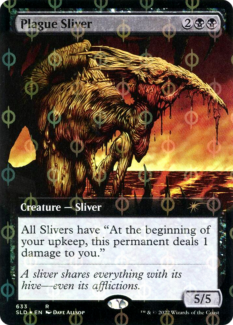Plague Sliver (Extended Art) (Step-and-Compleat Foil) (SLD-633)  Foil - Secret Lair Drop: (Extended Art)
