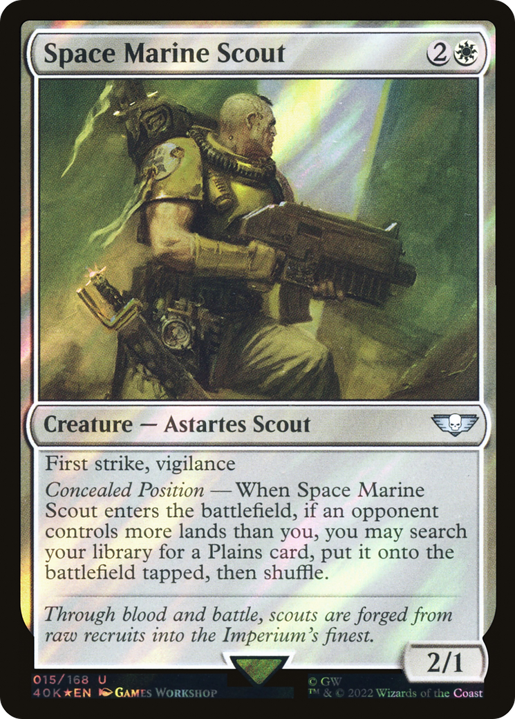 Space Marine Scout (Surge Foil) (40K-015)  Foil - Warhammer 40,000 Commander