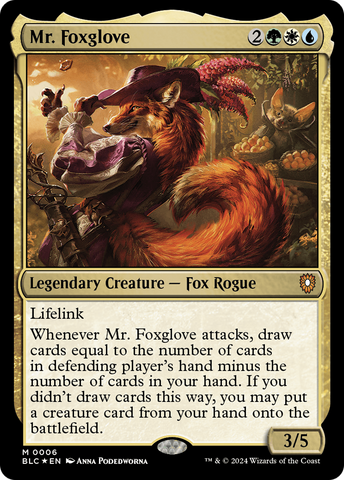 Mr. Foxglove (BLC-006)  Foil - Bloomburrow Commander