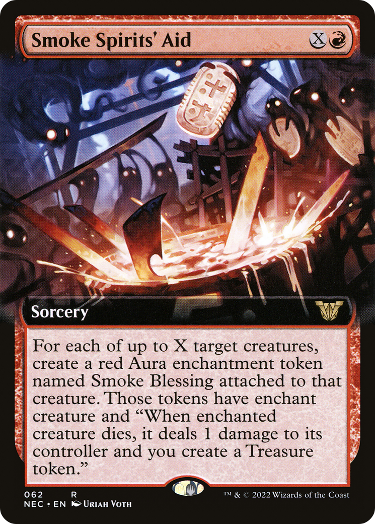 Smoke Spirits' Aid (Extended Art) (NEC-062)  - Neon Dynasty Commander: (Extended Art)