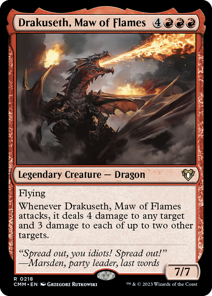 Drakuseth, Maw of Flames (CMM-218)  Foil - Commander Masters