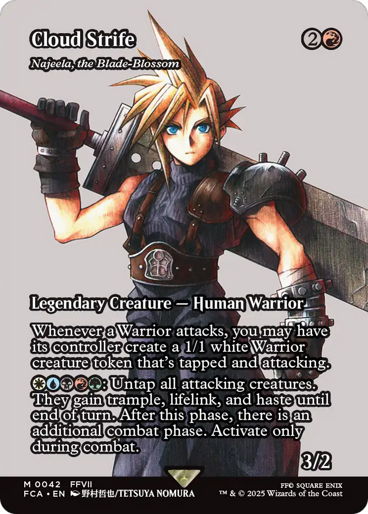 Cloud Strife - Najeela, the Blade-Blossom (Showcase) (FCA-042)  Foil - FINAL FANTASY: Through the Ages / Cloud Strife (Borderless)