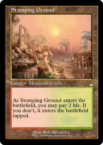 Stomping Ground (Retro Frame) (RVR-413)  Foil - Ravnica Remastered