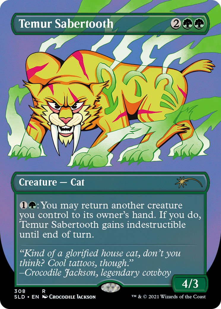Temur Sabertooth (SLD-308)  - Secret Lair Drop (Borderless)