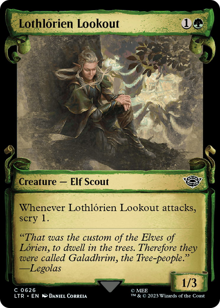 Lothlorien Lookout (Showcase Scrolls) (LTR-626)  Foil - The Lord of the Rings: Tales of Middle-earth: (Showcase)