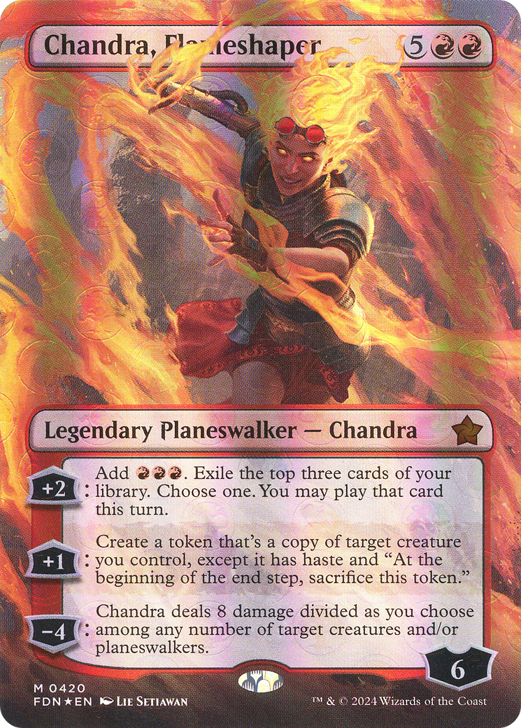 Chandra, Flameshaper (Borderless) (Mana Foil) (FDN-420)  Foil - Foundations