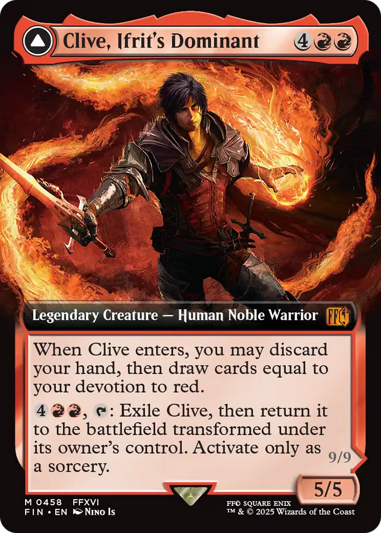 Clive, Ifrit's Dominant // Ifrit, Warden of Inferno (FIN-458) - FINAL FANTASY: (enchantment, Extended Art)
