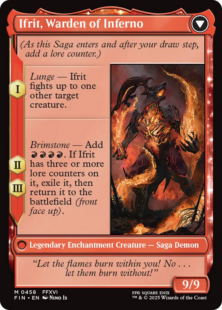 Clive, Ifrit's Dominant // Ifrit, Warden of Inferno (FIN-458) - FINAL FANTASY: (enchantment, Extended Art)