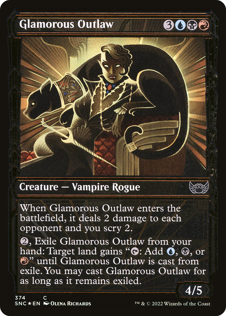 Glamorous Outlaw (Gilded Foil) (SNC-374)  Foil - Streets of New Capenna: (Showcase)