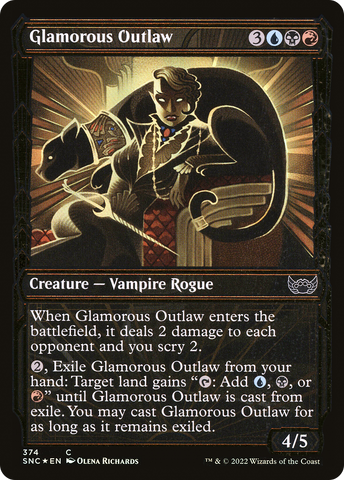 Glamorous Outlaw (Gilded Foil) (SNC-374)  Foil - Streets of New Capenna: (Showcase)