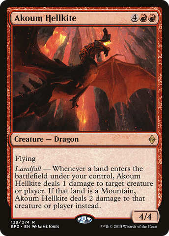 Akoum Hellkite (BFZ-139)  - Battle for Zendikar