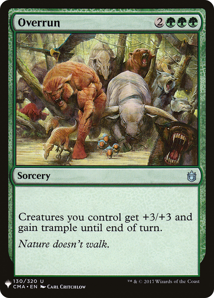 Overrun (LIST-CMA-130)  - The List
