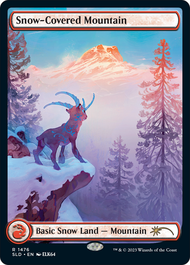 Snow-Covered Mountain (1476) (SLD-1476)  - Secret Lair Drop: (Full Art)